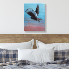 鳥絵画の日の出フクロウ キャンバスプリント