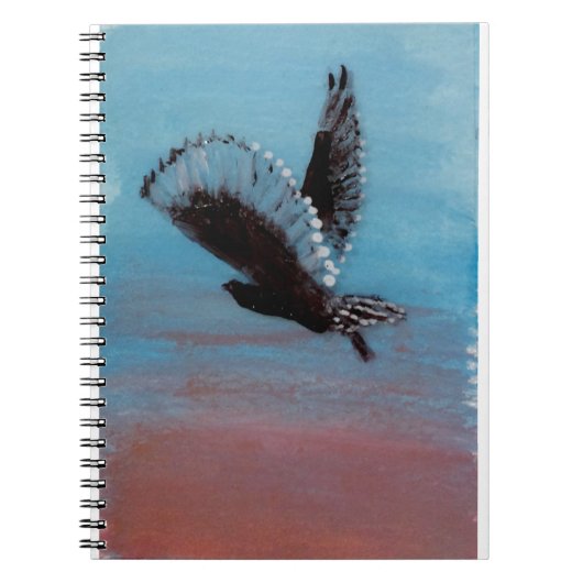 鳥絵画の日の出フクロウ ノートブック (正面)