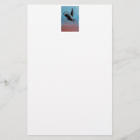 鳥絵画の日の出フクロウ 便箋 (正面)