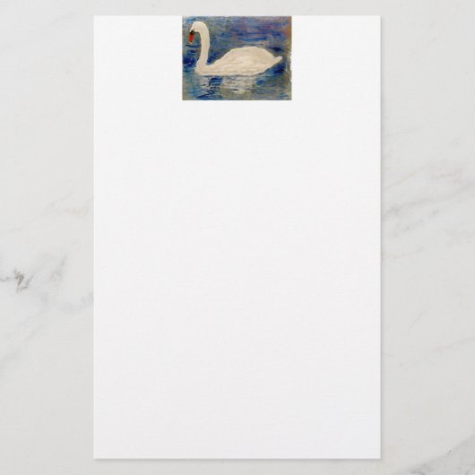 鳥絵画の白鳥 便箋 (正面)