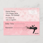 鳥美容師美しいサロンアポイントメント ポストカード (裏面)