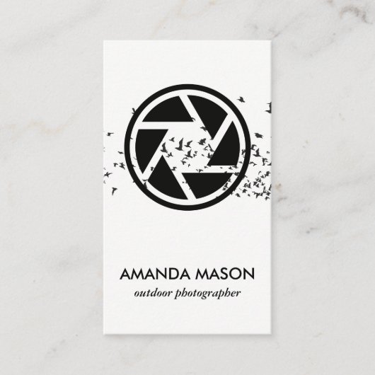 鳥群れ | カメラレンズ 名刺 (正面)