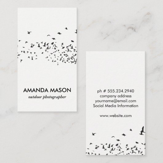 鳥群れ 名刺 (正面/裏面)