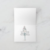 鳥考えと一緒にかわいいボホの女の子 カード (内部)