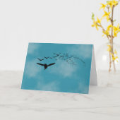 鳥考えの空 カード (黄色い花)