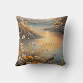 鳥自然、ファンタジーイラストレーション、AI、 クッション (裏面)