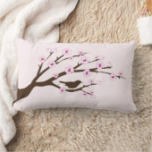 鳥花とさくらんぼ ランバークッション (ブランケット)