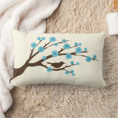 鳥花とさくらんぼ ランバークッション (ブランケット)