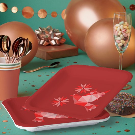 鳥花の美しい紙プレート ペーパープレート (複数)