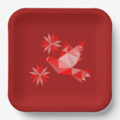 鳥花の美しい紙プレート ペーパープレート (正面)