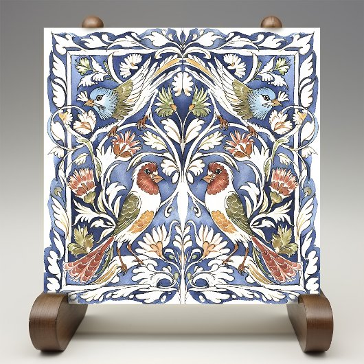 鳥花カラフル芸術工芸品 タイル