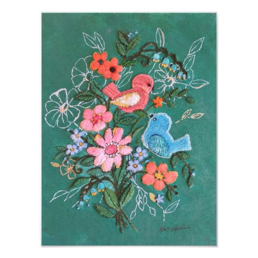 鳥花プリント フォトプリント            (正面)