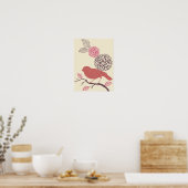 鳥花ポスター ポスター (キッチン)