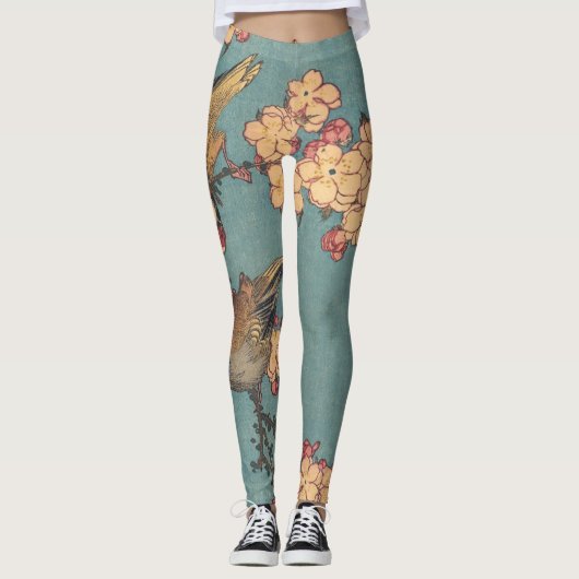 鳥花北斎日本の美術 レギンス (正面)