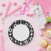 鳥花模様 ペーパープレート (パーティー)