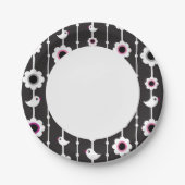 鳥花模様 ペーパープレート (正面)