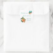 鳥花製品四角ステッカー スクエアシール (バッグ)