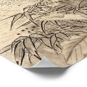 鳥花雪舟鳥遊 ポスター (角)