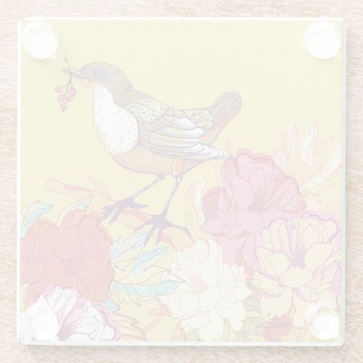 鳥花 ガラスコースター (裏面)