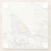 鳥花 ガラスコースター (裏面)