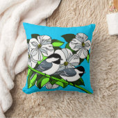 鳥花 クッション (ブランケット)