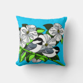鳥花 クッション (正面)