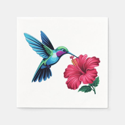 鳥花 スタンダードカクテルナプキン (正面)