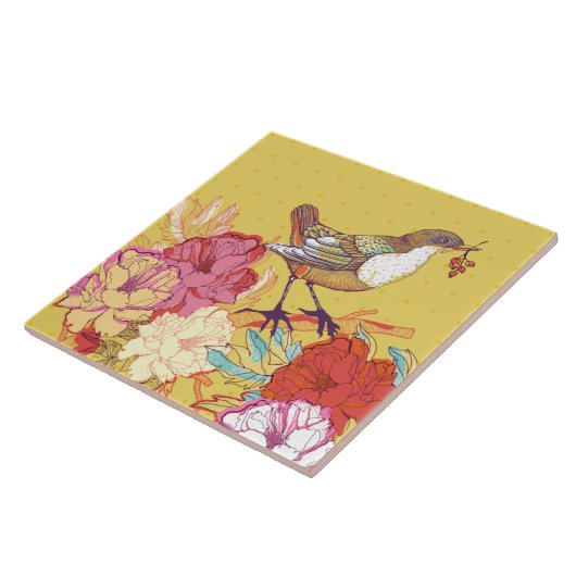 鳥花 タイル (側面)