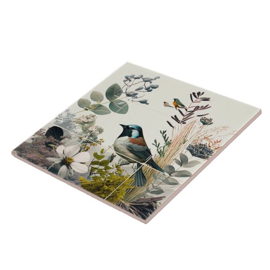 鳥花 タイル (側面)