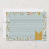 鳥蜂フローラブライダルシャワーレシピカード サンキューカード (裏面)