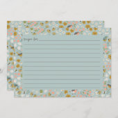 鳥蜂フローラブライダルシャワーレシピカード サンキューカード (正面/裏面)