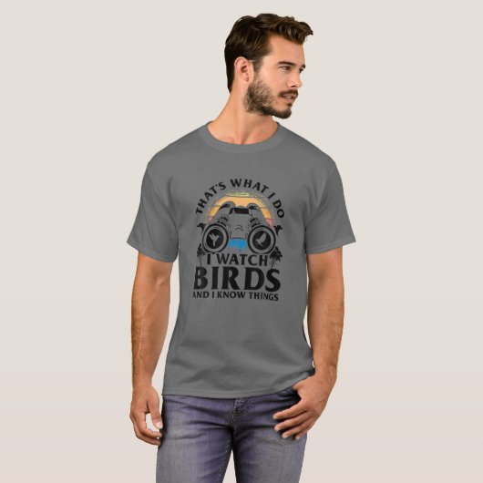 鳥見おもしろいギフト鳥クール愛好家ウォッチャー Tシャツ (正面フル)