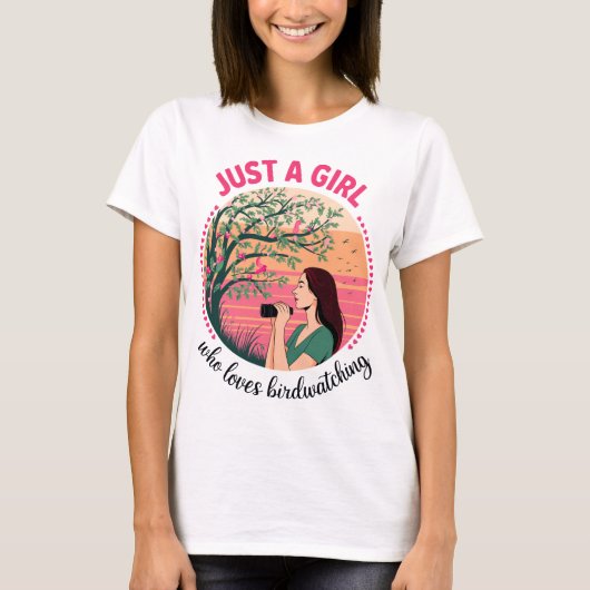 鳥見が好きな女の子 サンセットアート Tシャツ (正面)