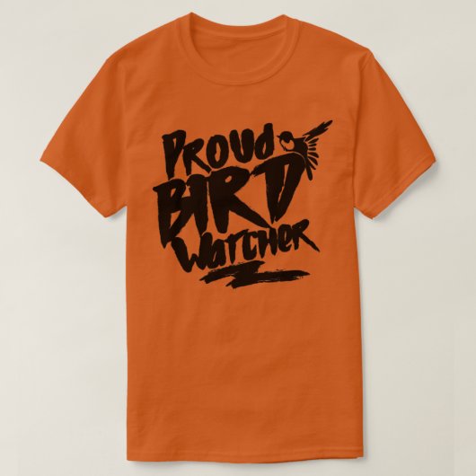鳥観察する鳥が鳥類学者の仕事を見飛んでいるる Tシャツ (デザイン正面)
