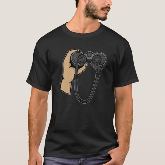 鳥観察オルニソロジスト双眼鏡バードウォッツ Tシャツ (正面)