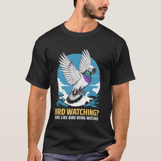 鳥観察ドローン記録監視鳥ドクター Tシャツ (正面)