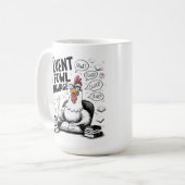 鳥話語に堪能な鶏 コーヒーマグカップ (正面左)