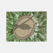 鳥誇りを持ったおたくシルエットグリーンブラウン野鳥観察 フリースブランケット (正面(横))