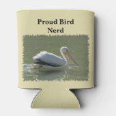 鳥誇りを持ったおたくペリカン写真野鳥観察ホビーバーダー 缶クーラー (裏面)