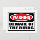 鳥警告のはがきに用心せよ ポストカード (正面/裏面)