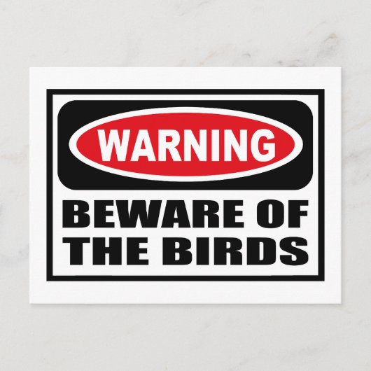 鳥警告のはがきに用心せよ ポストカード (正面)