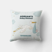 鳥運の可愛い子ボーイ・ブルー招待状 クッション (裏面)