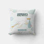 鳥運の可愛い子ボーイ・ブルー招待状 クッション (正面)