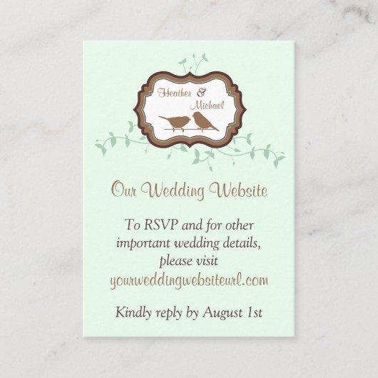 鳥離れ類Mint ChocolateのWebサ結婚イト挿入 エンクロージャーカード (正面)