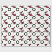 鳥類およびリース包装紙 ラッピングペーパー (フラット)