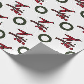 鳥類およびリース包装紙 ラッピングペーパー (角)