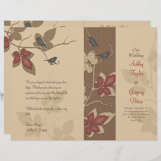 鳥類つる植物秋の結婚式計画 (正面/裏面)