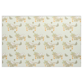 鳥類の果実と蝶の織物 ファブリック