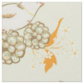 鳥類の果実と蝶の織物 ファブリック (クローズアップ)