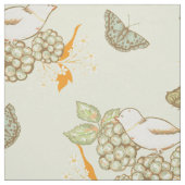 鳥類の果実と蝶の織物 ファブリック (見本)
